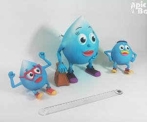 Signalétique touristique - Maquette - Gouttes 3D - Fabrication PIC BOIS