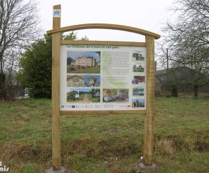 Signalétique touristique - Panneau d'information - Château et parc - Fabrication PIC BOIS