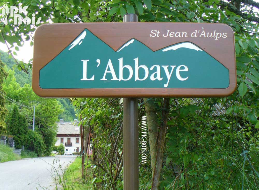 Signalétique touristique - Panneau de localisation - L'Abbaye - Fabrication PIC BOIS