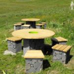 Table de pique nique – Tabourets gabion