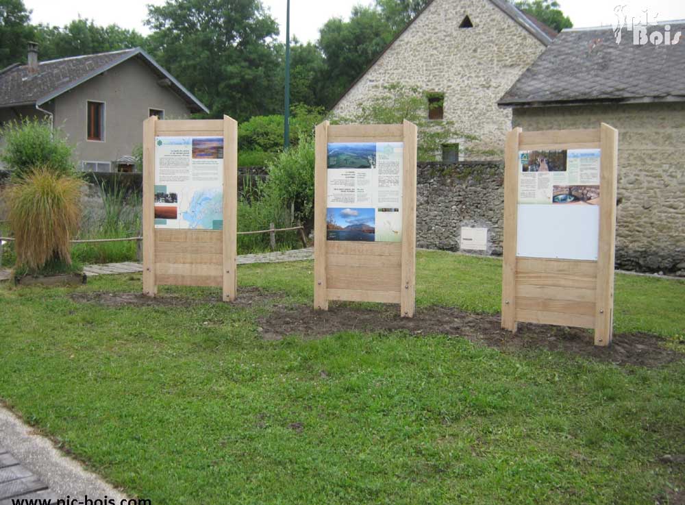 Signalétique touristique - Panneau d'information - Plans marais - Fabrication PIC BOIS