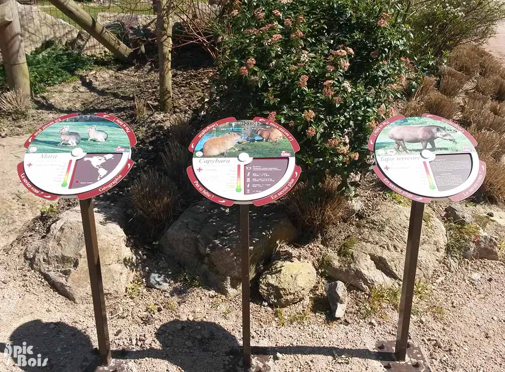 Signalétique touristique - Mobilier interactif - Les espèces - Fabrication PIC BOIS