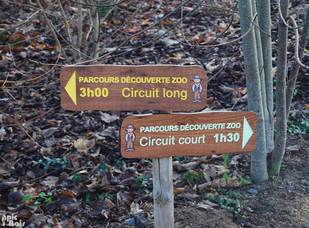 Signalétique touristique - Directionnel sentier - Parcours - Fabrication PIC BOIS