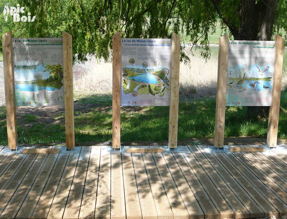 Signalétique touristique - Panneau d'information - Espace naturel - Fabrication PIC BOIS
