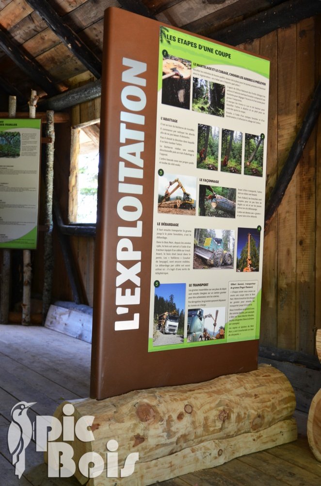 Signalétique touristique - Panneau d'information - Bois Noir - Fabrication PIC BOIS