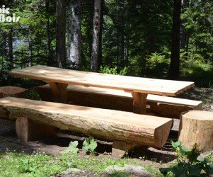 Signalétique touristique - Table de pique-nique - Bancs en rondins - Fabrication PIC BOIS