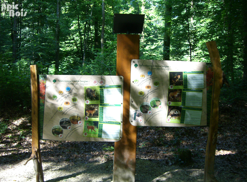 Signalétique touristique - Parcours sensoriel - Borne sonore Arbre - Fabrication PIC BOIS