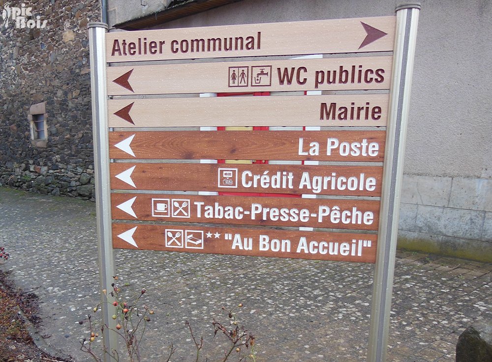 Signalétique touristique - SIL - Cœur de village - Fabrication PIC BOIS
