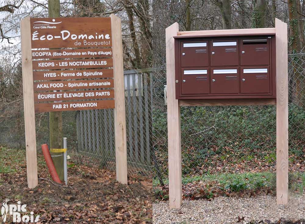 Signalétique touristique - Mobilier abri - Boite aux lettres - Fabrication PIC BOIS