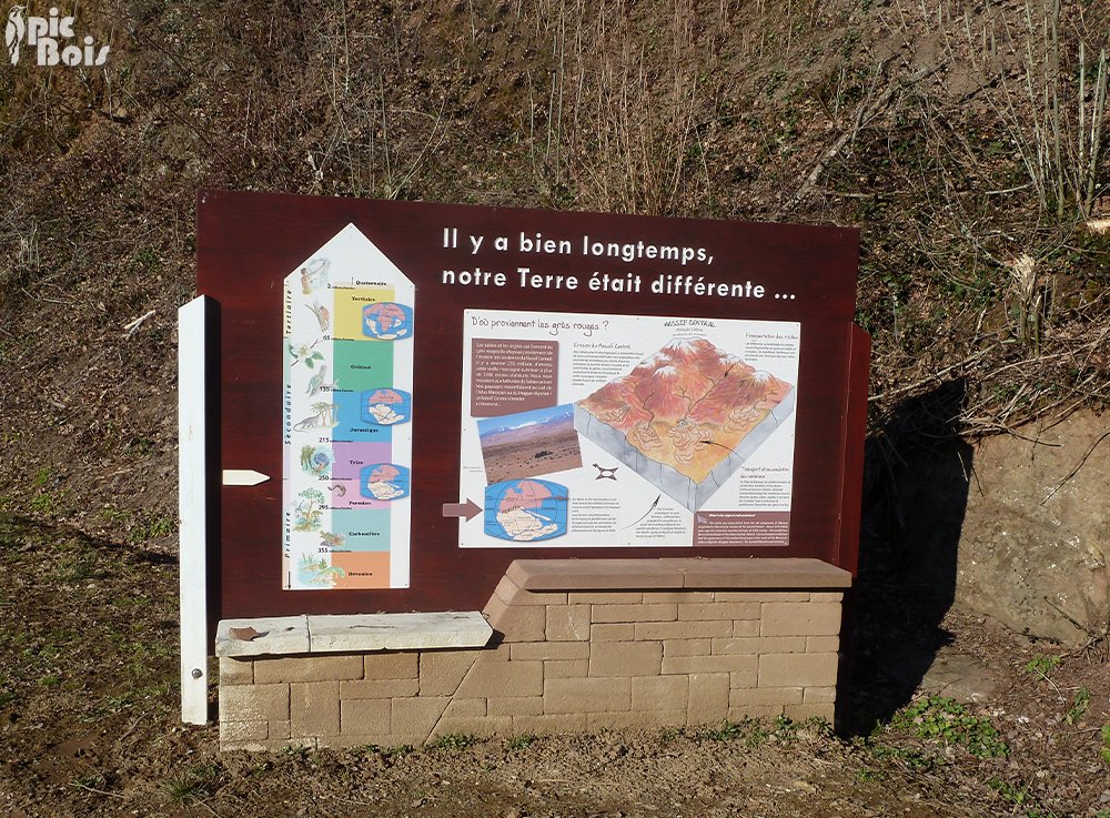 Signalétique touristique - Panneau d'information - Frise la Terre - Fabrication PIC BOIS