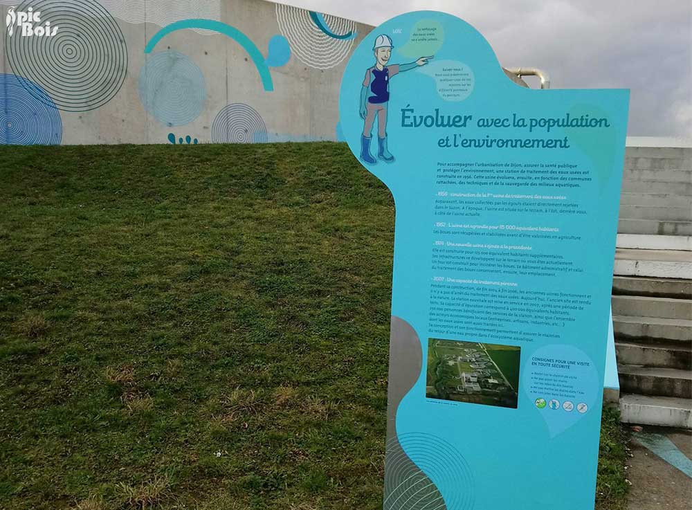 Signalétique touristique - Totem - Parcours de l'eau - Fabrication PIC BOIS