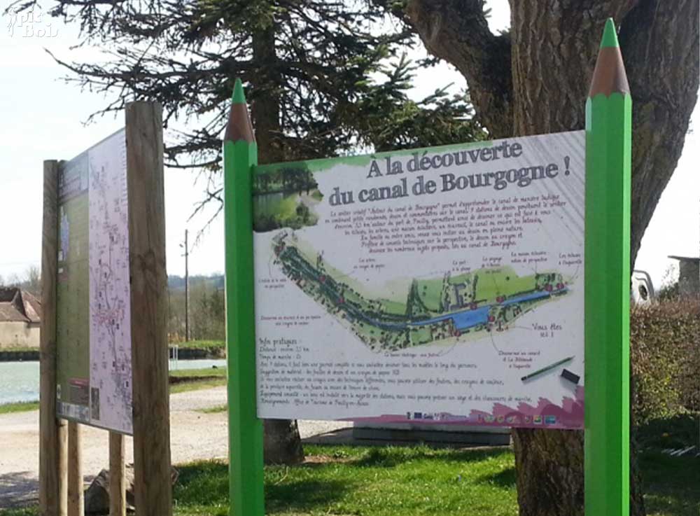 Signalétique touristique - Panneau d'information - Le canal - Fabrication PIC BOIS