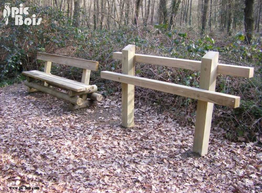 Signalétique touristique - Assis-debout - Accompagné d'un banc - Fabrication PIC BOIS