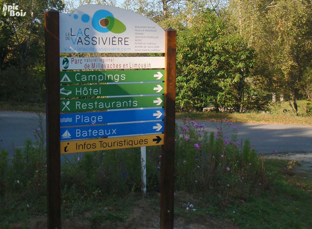 Signalétique touristique - SIL - Activités du lac - Fabrication PIC BOIS