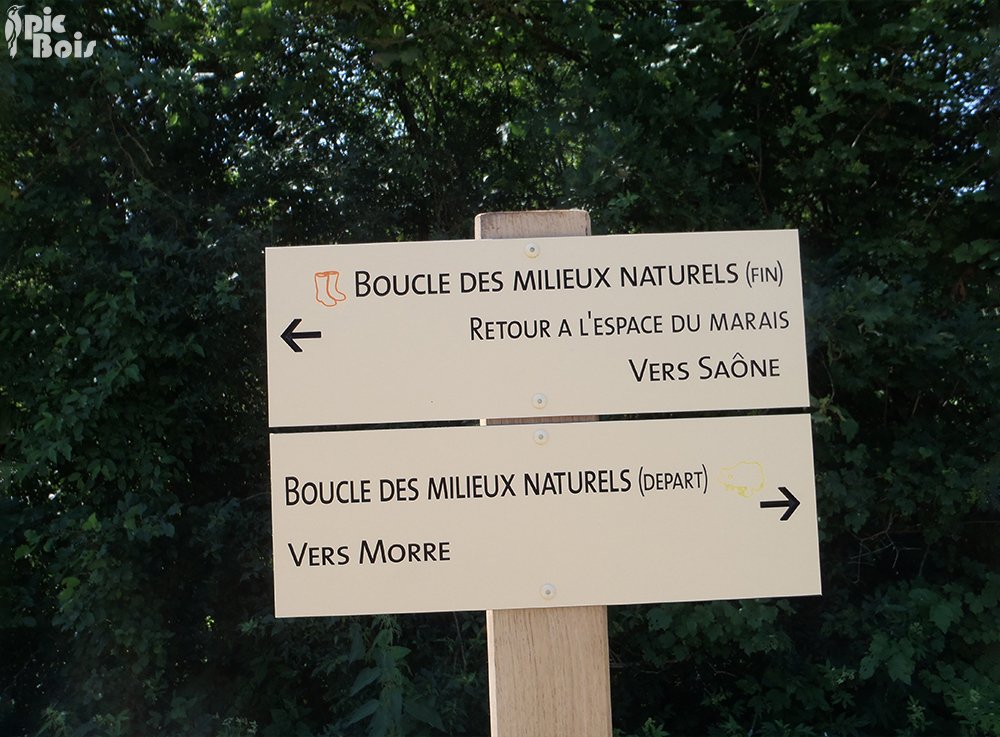 Signalétique touristique - Directionnel sentier - Boucle du marais - Fabrication PIC BOIS