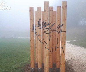 Signalétique touristique - Parcours sensoriel - Anamorphose - Fabrication PIC BOIS