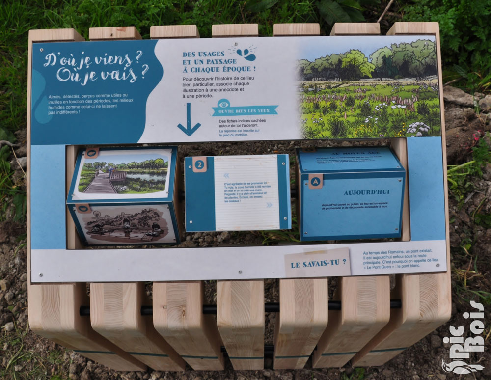 Signalétique touristique - Mobilier interactif - Paysages d'époque - Fabrication PIC BOIS