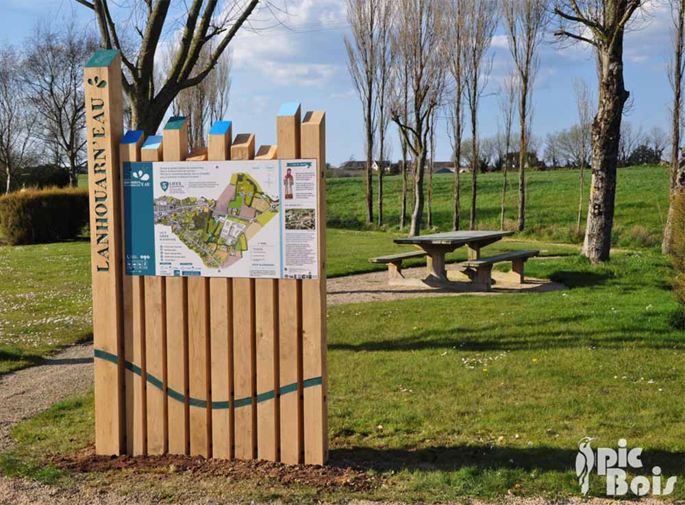 Signalétique touristique - Panneau d'information - Plan illustré - Fabrication PIC BOIS