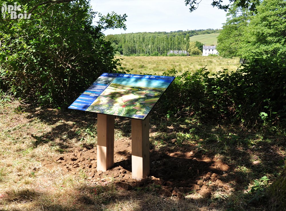 Signalétique touristique - Table de lecture - Paysage campagne - Fabrication PIC BOIS