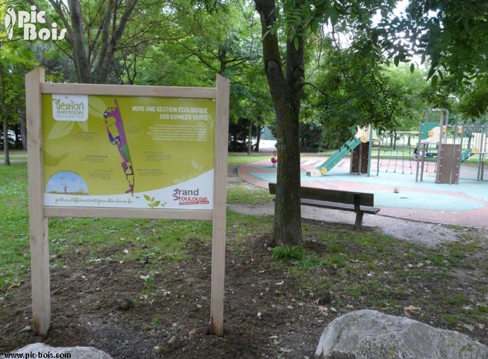 Signalétique touristique - Panneau d'information - Espaces verts - Fabrication PIC BOIS