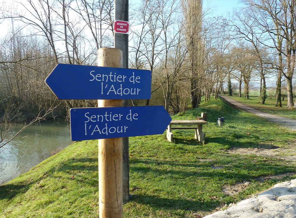 Signalétique touristique - Directionnel sentier - Double sentier - Fabrication PIC BOIS