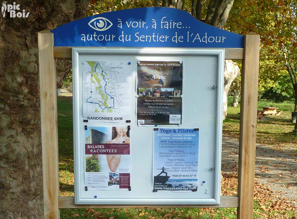 Signalétique touristique - Panneau d'affichage - Autour du sentier - Fabrication PIC BOIS
