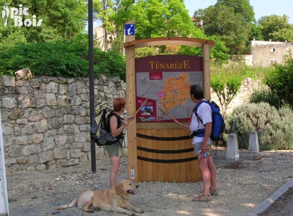 Signalétique touristique - Panneau d'information - Relais infos - Fabrication PIC BOIS