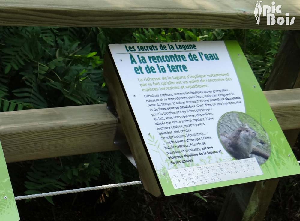 Signalétique touristique - Plaque thématique - La lagune - Fabrication PIC BOIS