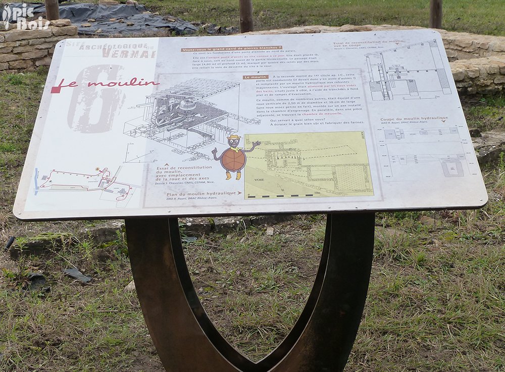 Signalétique touristique - Table de lecture - Découverte Moulin - Fabrication PIC BOIS