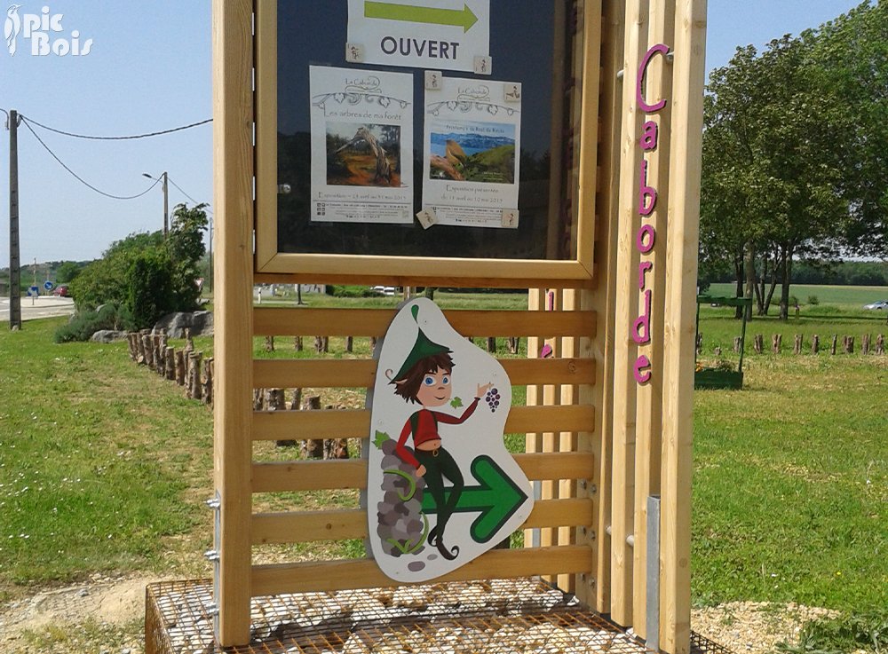 Signalétique touristique - Panneau d'affichage - Totem et gabion - Fabrication PIC BOIS