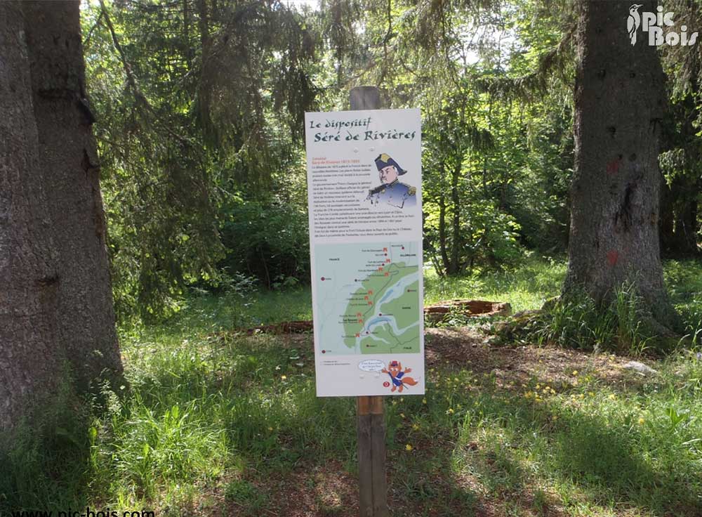 Signalétique touristique - Panneau d'information - Carte illustré - Fabrication PIC BOIS