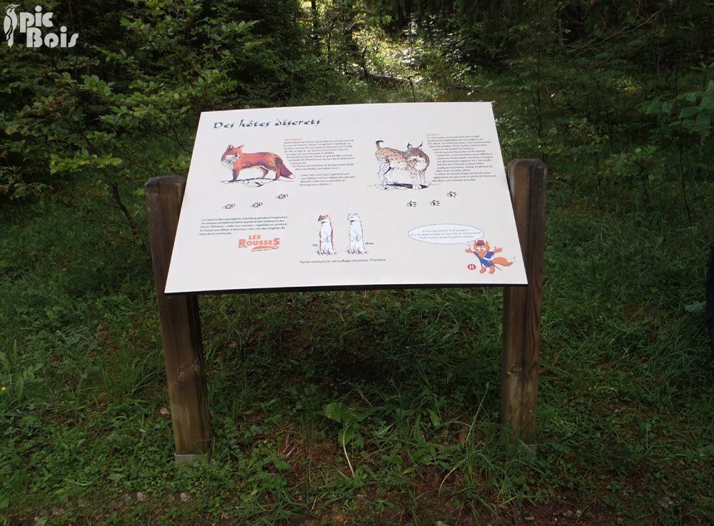 Signalétique touristique - Table de lecture - Hôtes discrets - Fabrication PIC BOIS