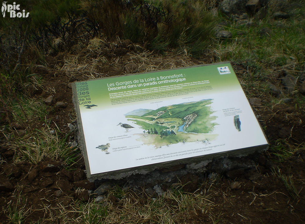 Signalétique touristique - Table de lecture - Gorges de la Loire - Fabrication PIC BOIS