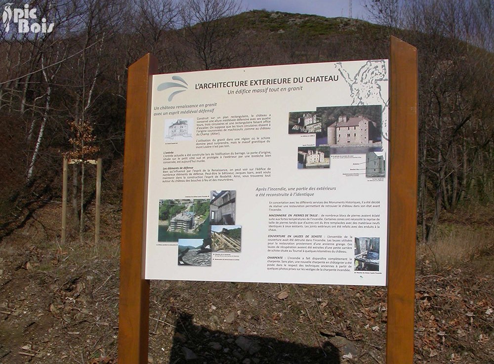 Signalétique touristique - Panneau d'information - Architecture - Fabrication PIC BOIS