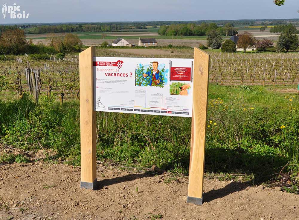 Signalétique touristique - Panneau d'information - La vigne - Fabrication PIC BOIS