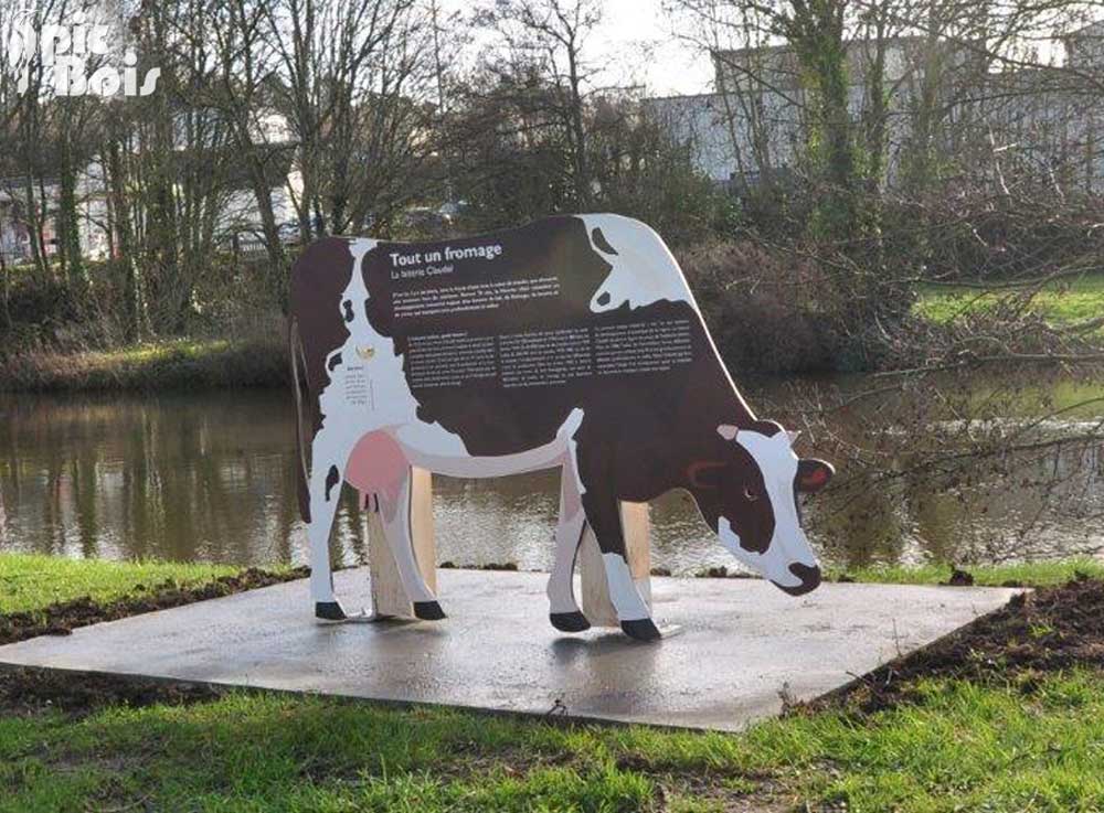 Signalétique touristique - Silhouette - Vache - Fabrication PIC BOIS