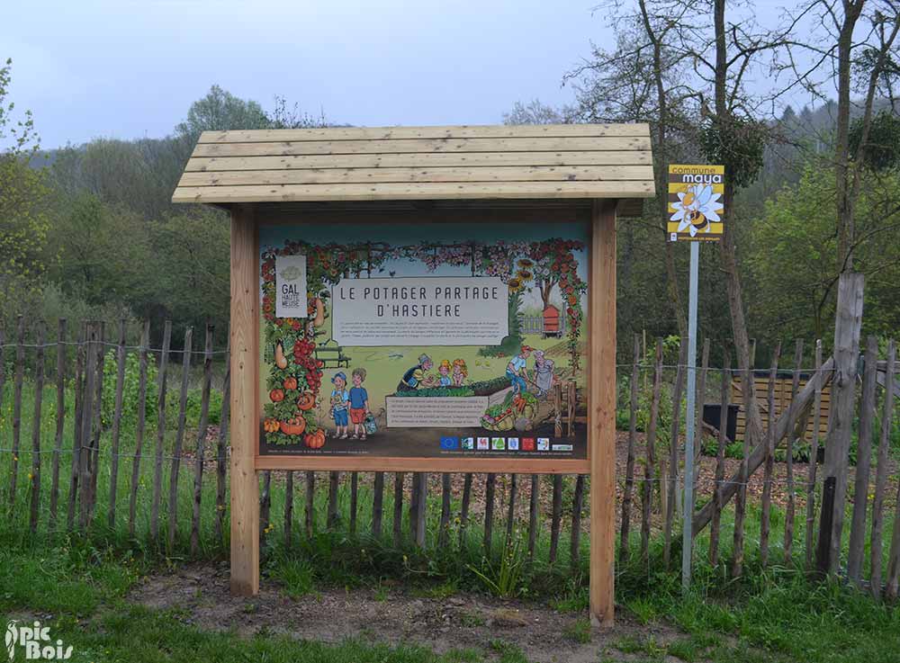 Signalétique touristique - Gamme Classéo - Potager partagé - Fabrication PIC BOIS