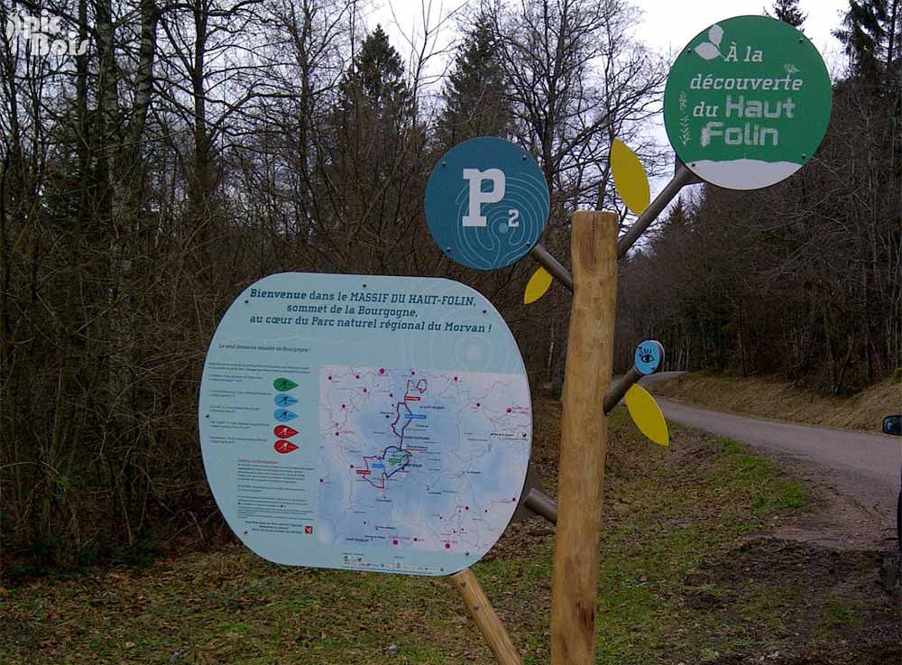 Signalétique touristique - Panneau d'information - Randonnée VTT - Fabrication PIC BOIS
