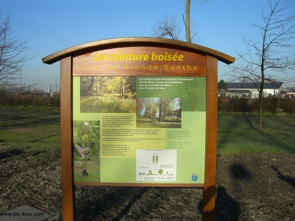 Signalétique touristique - Panneau d'information - Parc public - Fabrication PIC BOIS