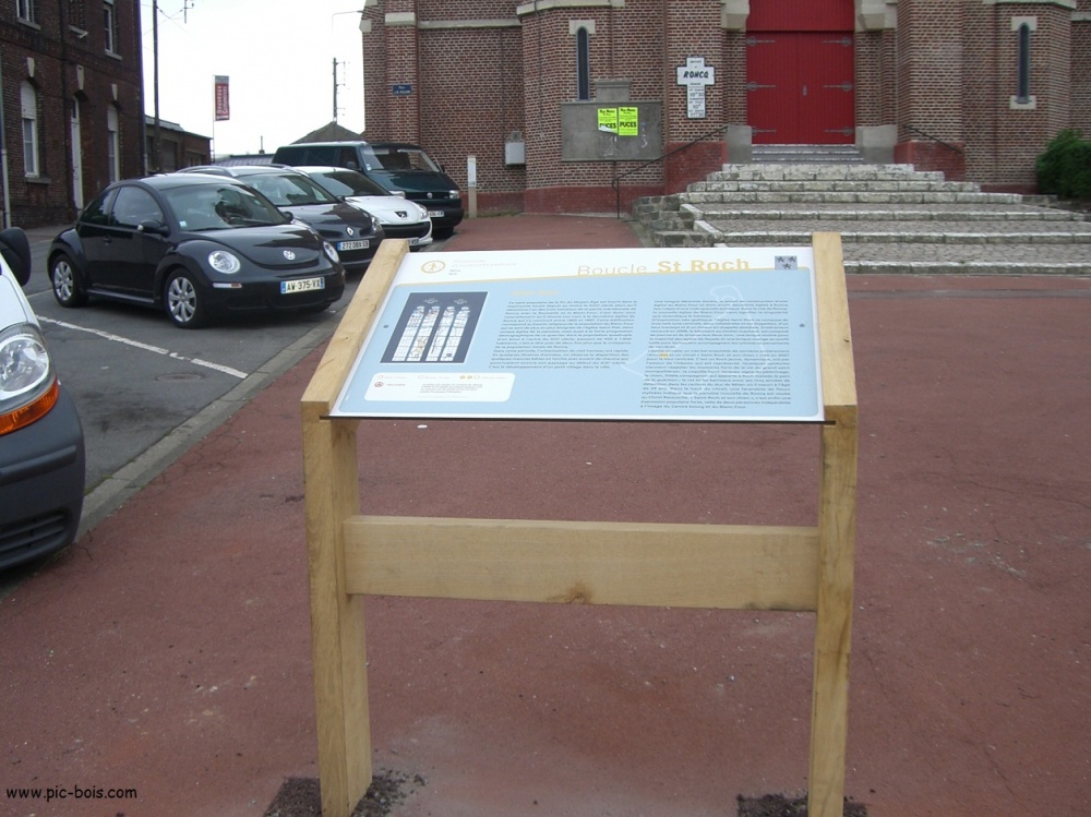 Signalétique touristique - Table de lecture - Les 2 Clochers - Fabrication PIC BOIS