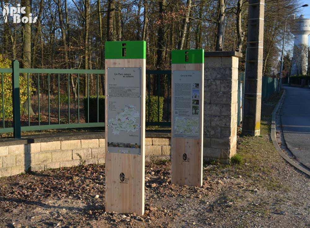 Signalétique touristique - Totem - Accueil de parc - Fabrication PIC BOIS