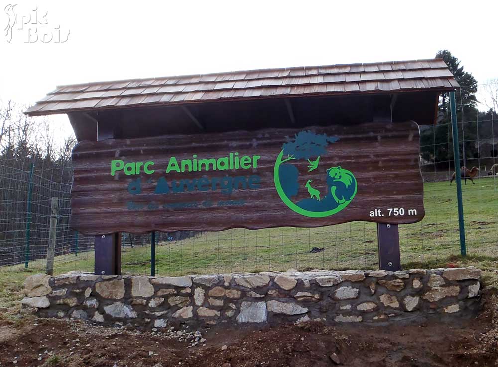 Signalétique touristique - Enseigne - Accueil parc animalier - Fabrication PIC BOIS