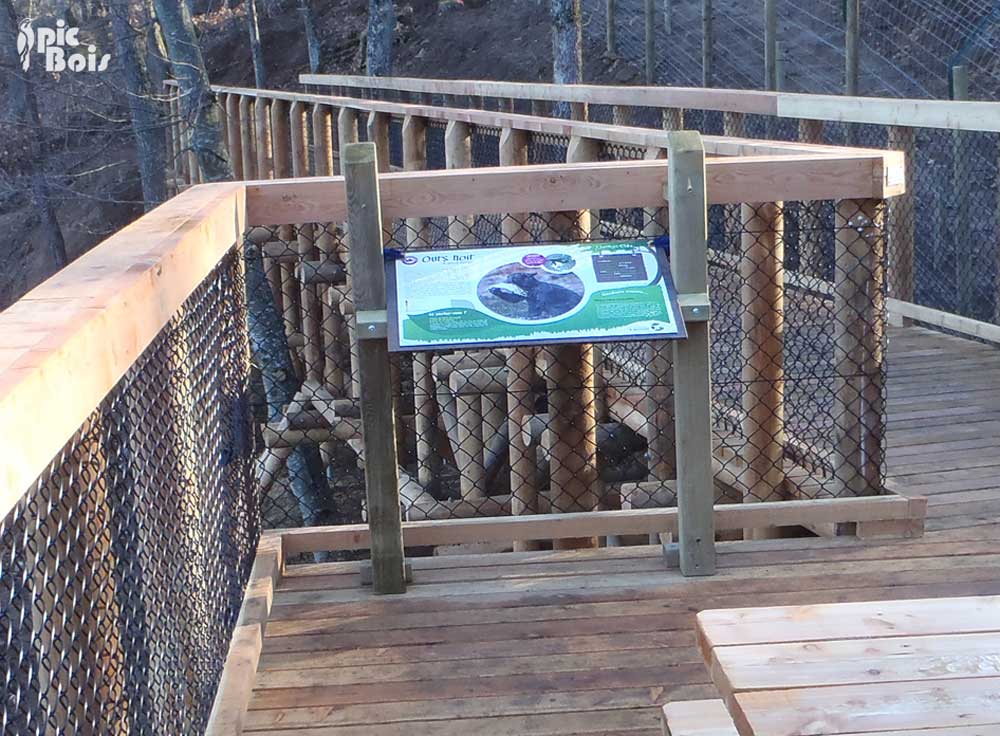 Signalétique touristique - Table de lecture - Contre barrière - Fabrication PIC BOIS