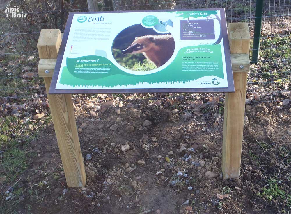 Signalétique touristique - Table de lecture - Identité Faune - Fabrication PIC BOIS