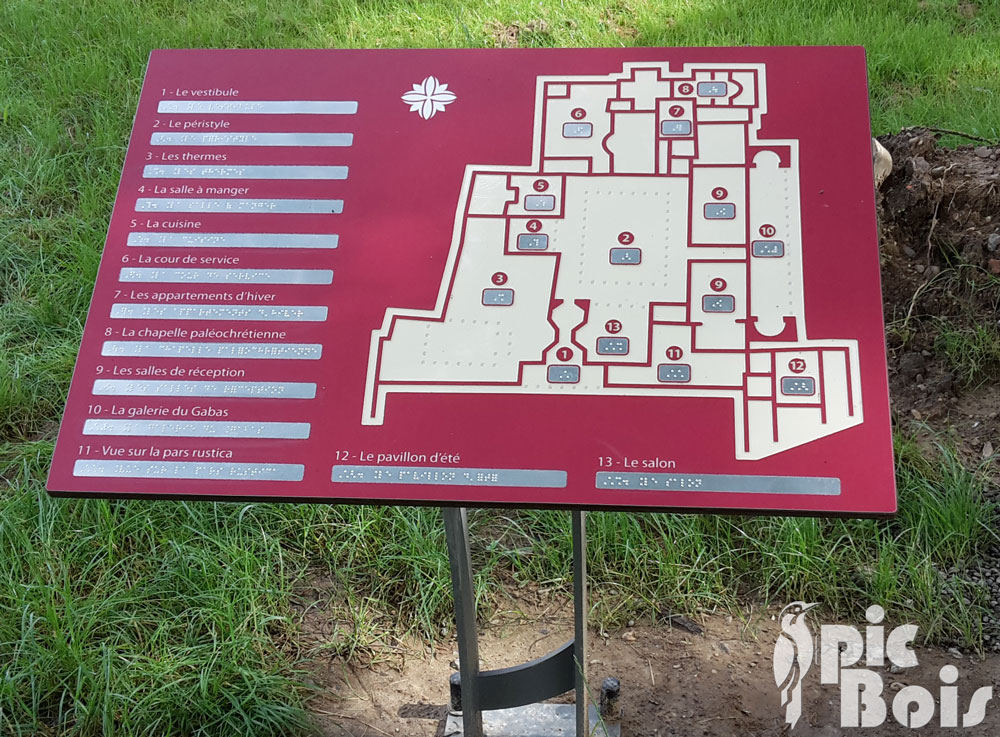 Signalétique touristique - Table de lecture - Site archéologique - Fabrication PIC BOIS