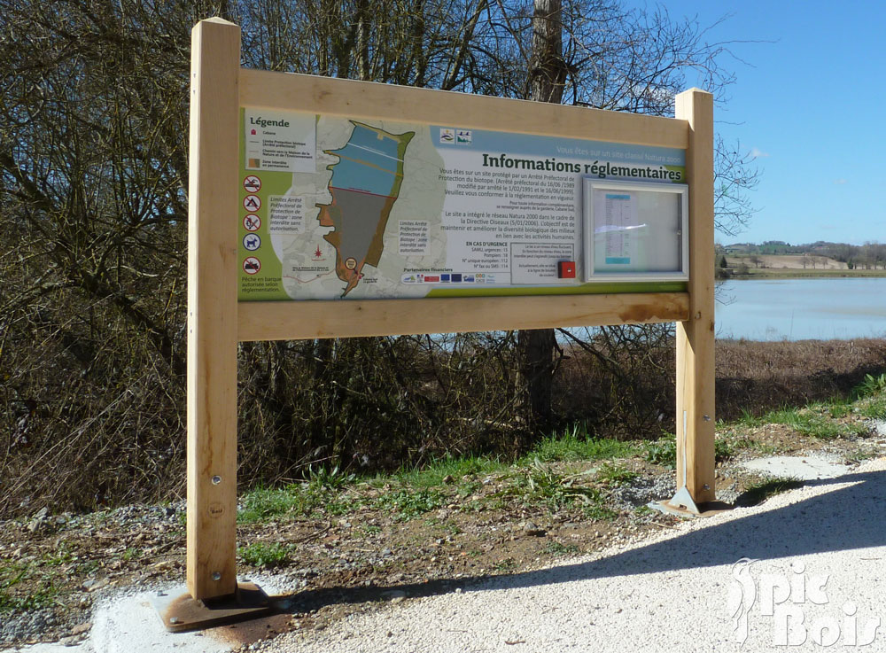 Signalétique touristique - Panneau d'affichage - Plan de sentier - Fabrication PIC BOIS