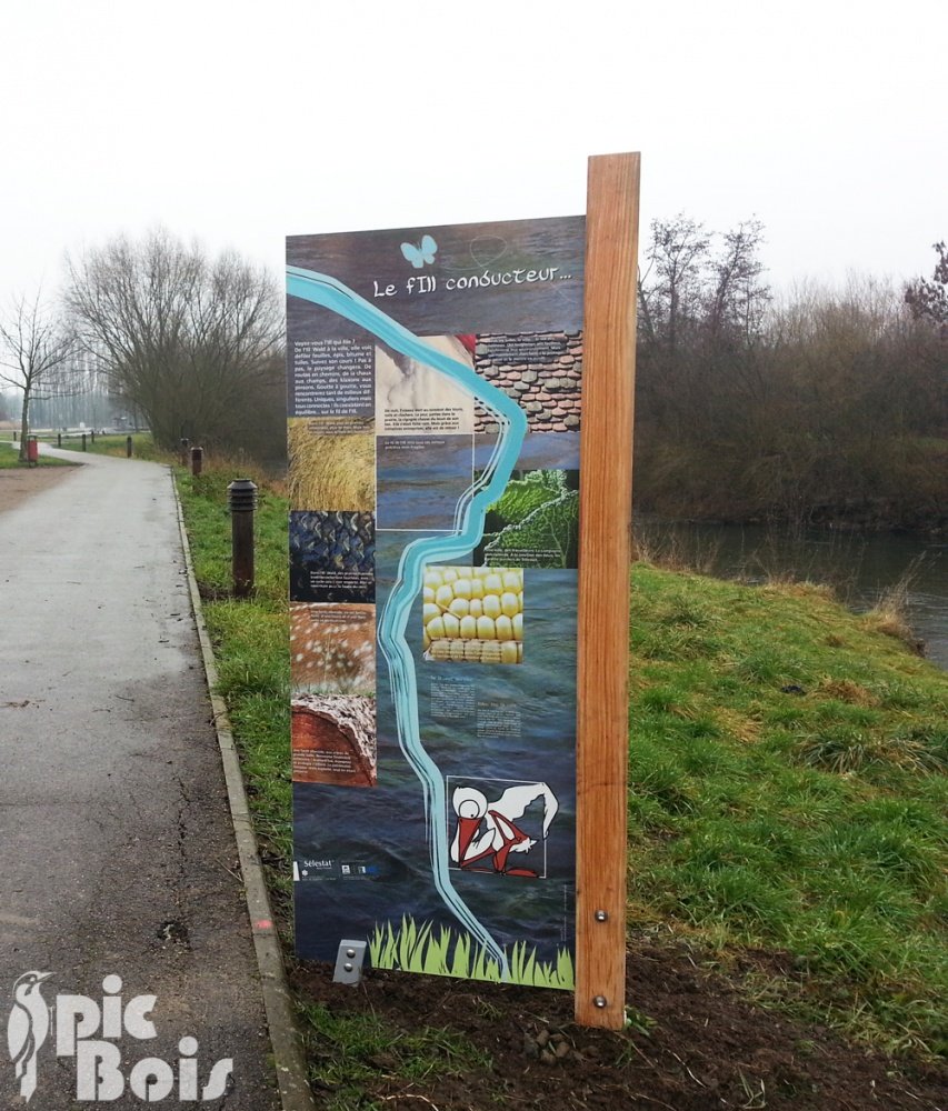 Signalétique touristique - Totem - Le fIll conducteur - Fabrication PIC BOIS