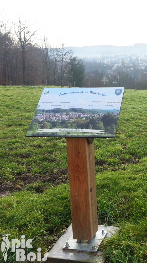 Signalétique touristique - Table de lecture - Vue du lieu-dit - Fabrication PIC BOIS