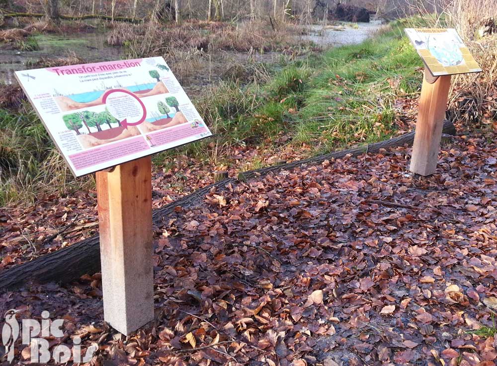 Signalétique touristique - Table de lecture - Transfor-mare-tion - Fabrication PIC BOIS