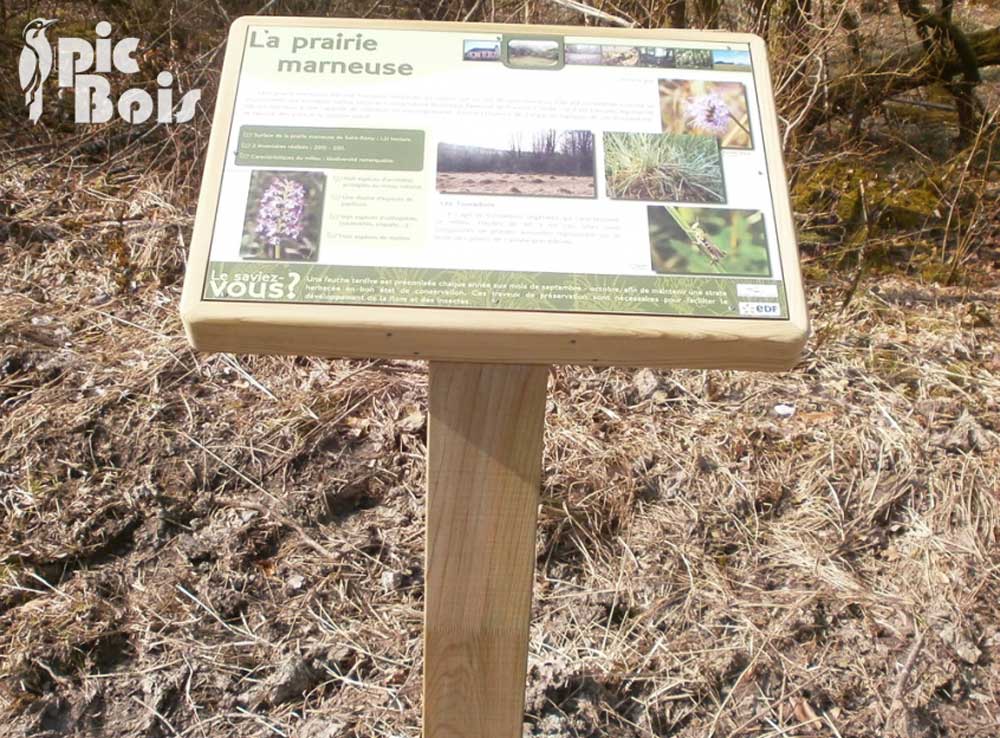 Signalétique touristique - Table de lecture - La prairie marneuse - Fabrication PIC BOIS